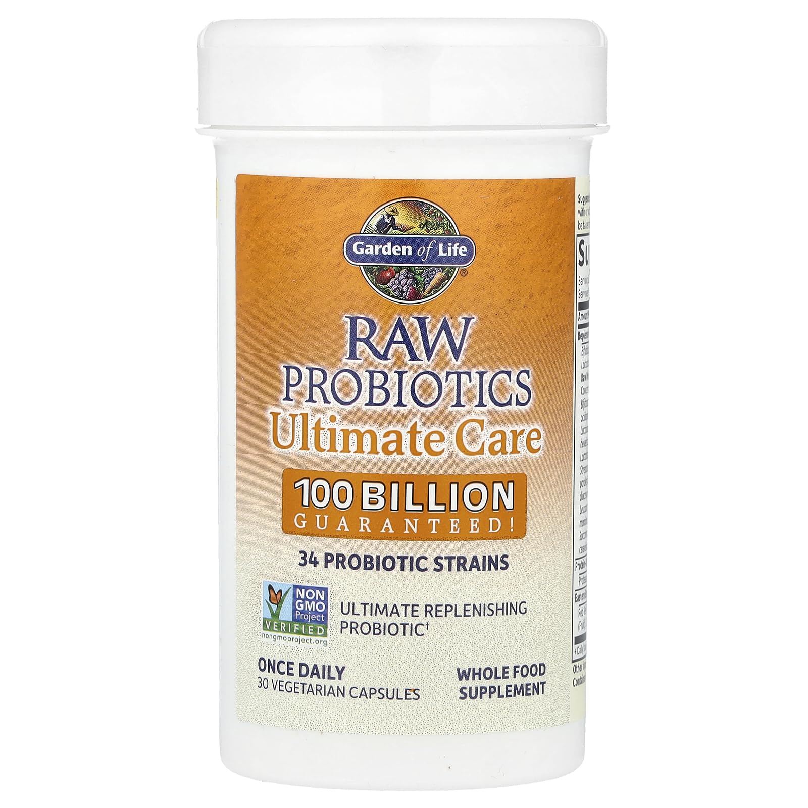 Garden of Life Raw Probiotics for Women and Men with Digestive Enzymes, 100 Billion CFU, Clinically Studied Strains, Shelf Stable, 30 Capsules - PrimeBioHealth - canada supplements