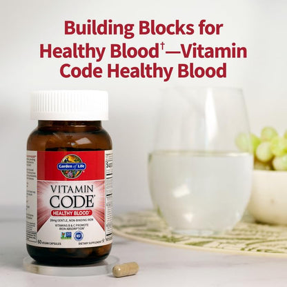 Garden of Life Vitamin Code Healthy Blood - Iron Supplement for Women, 60 Vegan Capsules, with Vitamins B, C, Trace Minerals - PrimeBioHealth - canada supplements