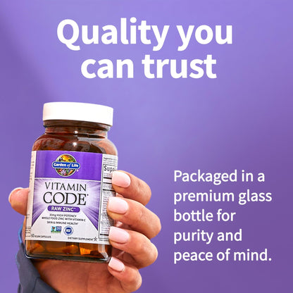 Garden of Life Zinc Supplements 30mg High Potency Raw Zinc and Vitamin C Multimineral Supplement, Vitamin Code Vitamins Trace Minerals & Probiotics - PrimeBioHealth - canada supplements