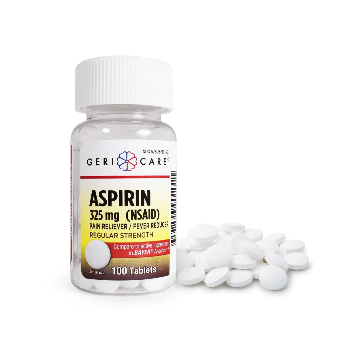 GeriCare Bottled Aspirin 325mg 100 Count Bottle (Pack of 1) - PrimeBioHealth - canada supplements