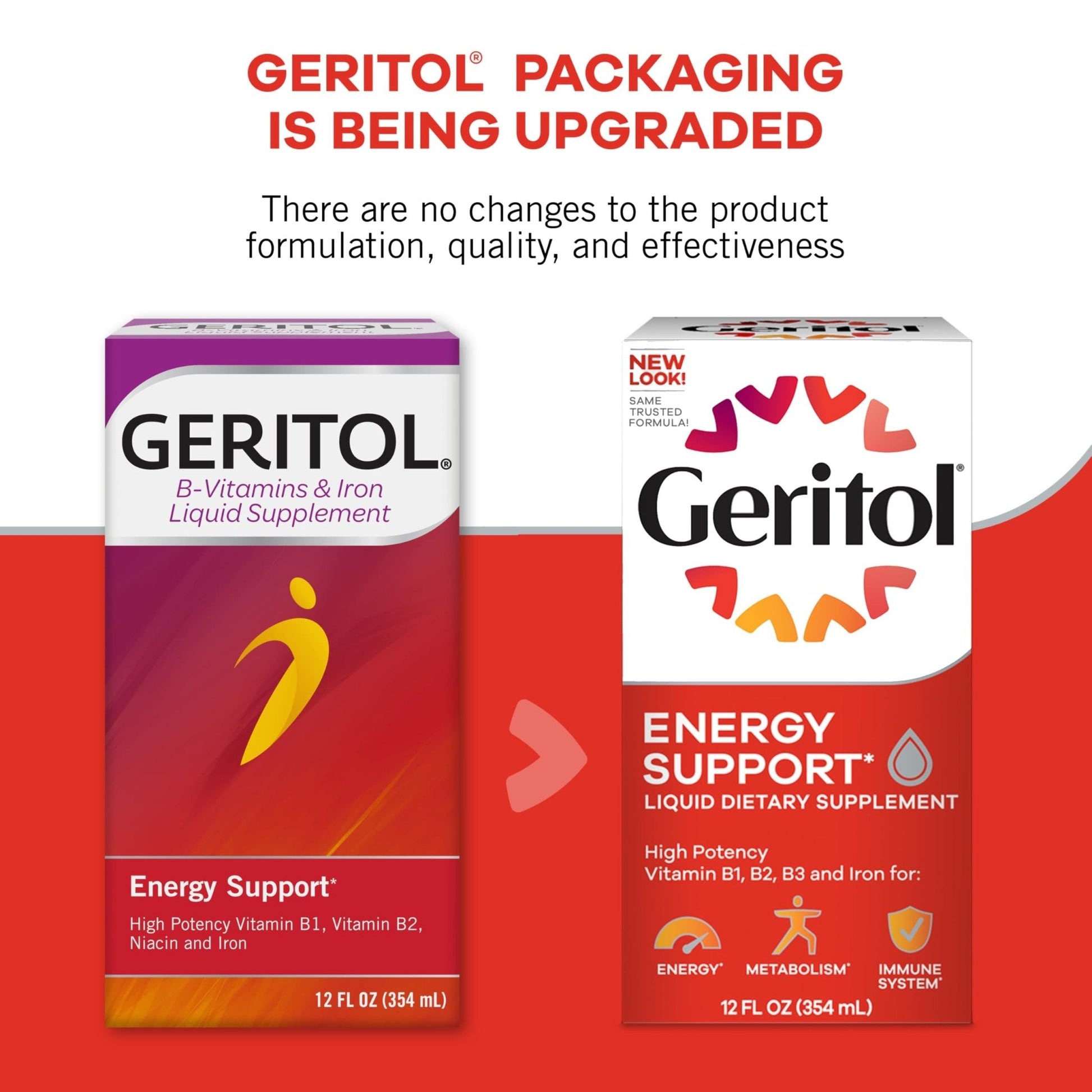 Geritol Liquid Vitamin and Iron Supplement, Energy Support, Contains High Potency B-Vitamins and Iron, Pleasant Tasting, Easy to Swallow - PrimeBioHealth - canada supplements
