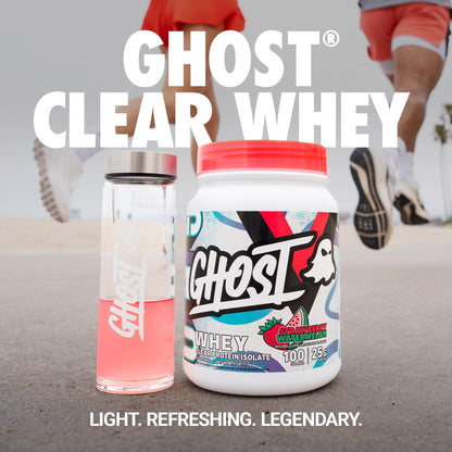 GHOST Clear Whey Isolate Protein Powder, Strawberry Watermelon - 1.57 LB Tub, 25G of Whey Protein - Post Workout Drink for Muscle Gain & Recovery – Sugar Free, Soy Free & Zero Fat, 20 Servings - PrimeBioHealth - canada supplements
