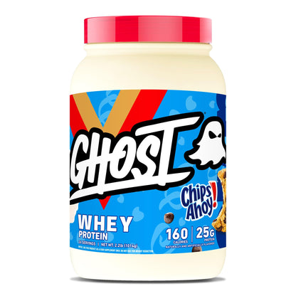 GHOST Whey Protein Powder, Chips Ahoy! - 2LB, 25G of Protein - Whey Protein Blend - ­Post Workout Fitness & Nutrition Shakes, Smoothies, Baking & Cooking - Cookie Pieces Inside - PrimeBioHealth - canada supplements
