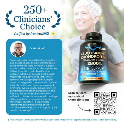 Glucosamine Chondroitin MSM Collagen | HSA | Joint Support Supplement 2800 mg | Made in USA | FSA Approved Product Items | Flexibility Nutritional Vitamins - PrimeBioHealth - canada supplements