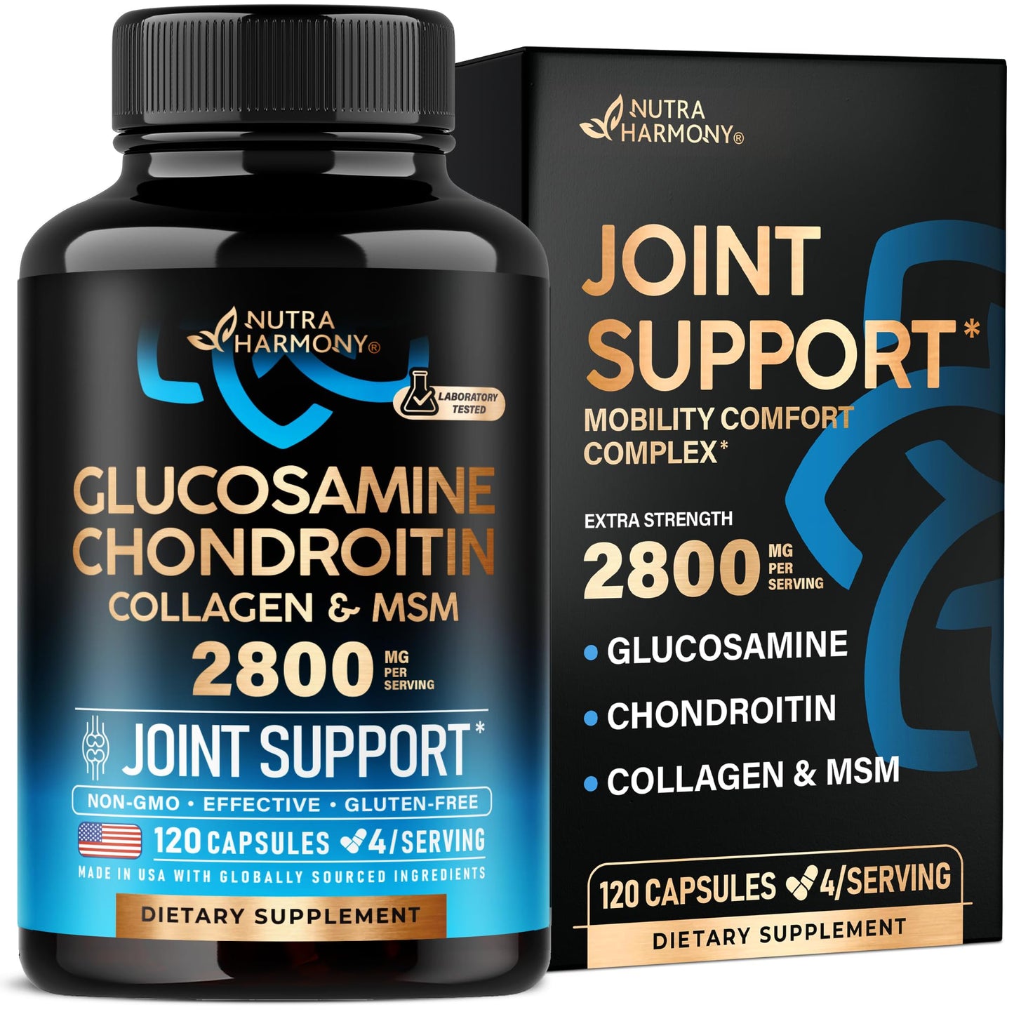 Glucosamine Chondroitin MSM Collagen | HSA | Joint Support Supplement 2800 mg | Made in USA | FSA Approved Product Items | Flexibility Nutritional Vitamins - PrimeBioHealth - canada supplements