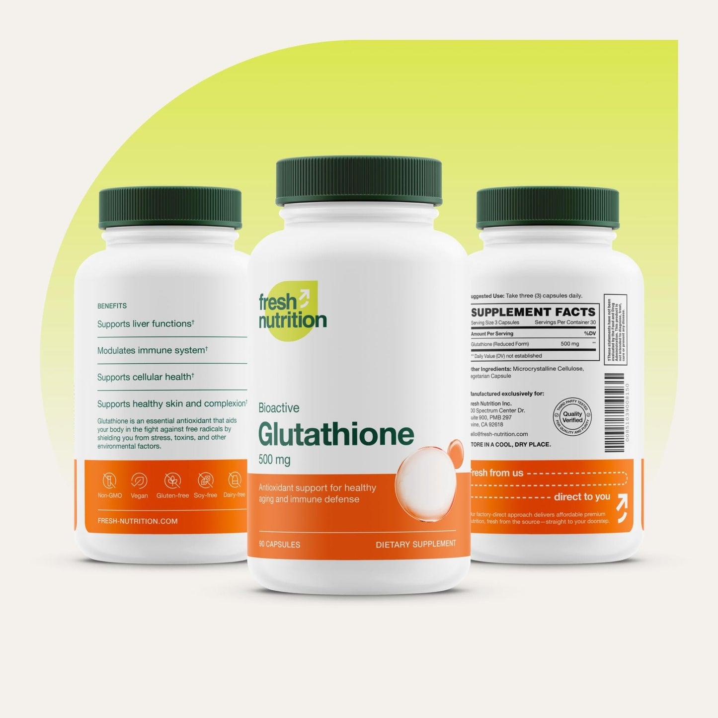 Glutathione Supplement Capsule - Strongest DNA Verified Glutathione Reduced - Vegan Friendly, Non GMO, Gluten & Soy Free - PrimeBioHealth - canada supplements