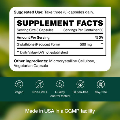 Glutathione Supplement Capsule - Strongest DNA Verified Glutathione Reduced - Vegan Friendly, Non GMO, Gluten & Soy Free - PrimeBioHealth - canada supplements