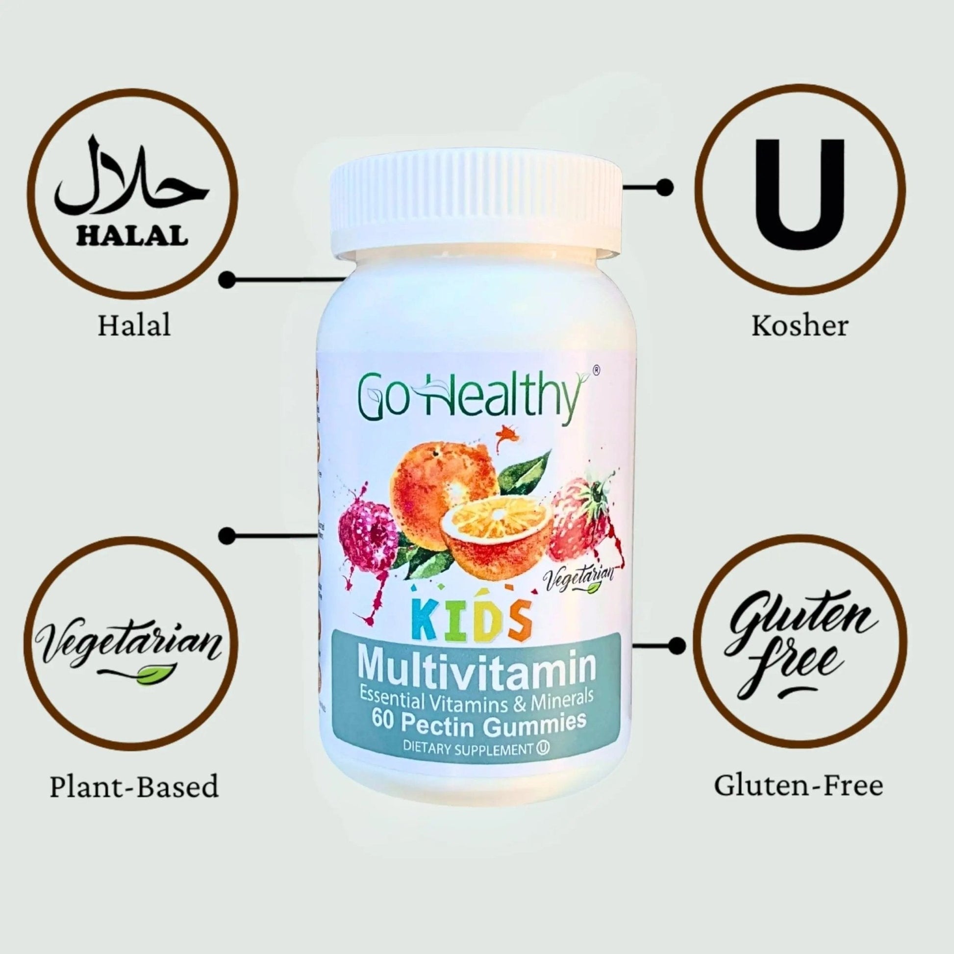 Go Healthy Kids Multivitamin Gummies, Immune Support, Kids Vitamin Gummies, Kosher Kid Vitamin, Halal - PrimeBioHealth - canada supplements