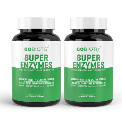 GOBIOTIX Digestive Enzymes Supplement with Prebiotics and Probiotics for Women and Men - Gut Health, Gluten Digestion, Lactose Absorption - PrimeBioHealth - canada supplements