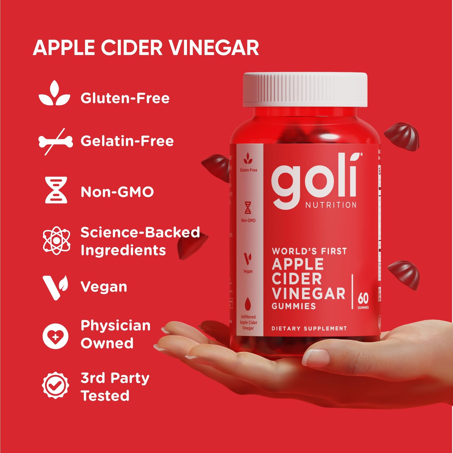 Goli Apple Cider Vinegar Gummies - Worlds First ACV Gummy with Vitamin B12, Beetroot & Pomegranate - PrimeBioHealth - canada supplements
