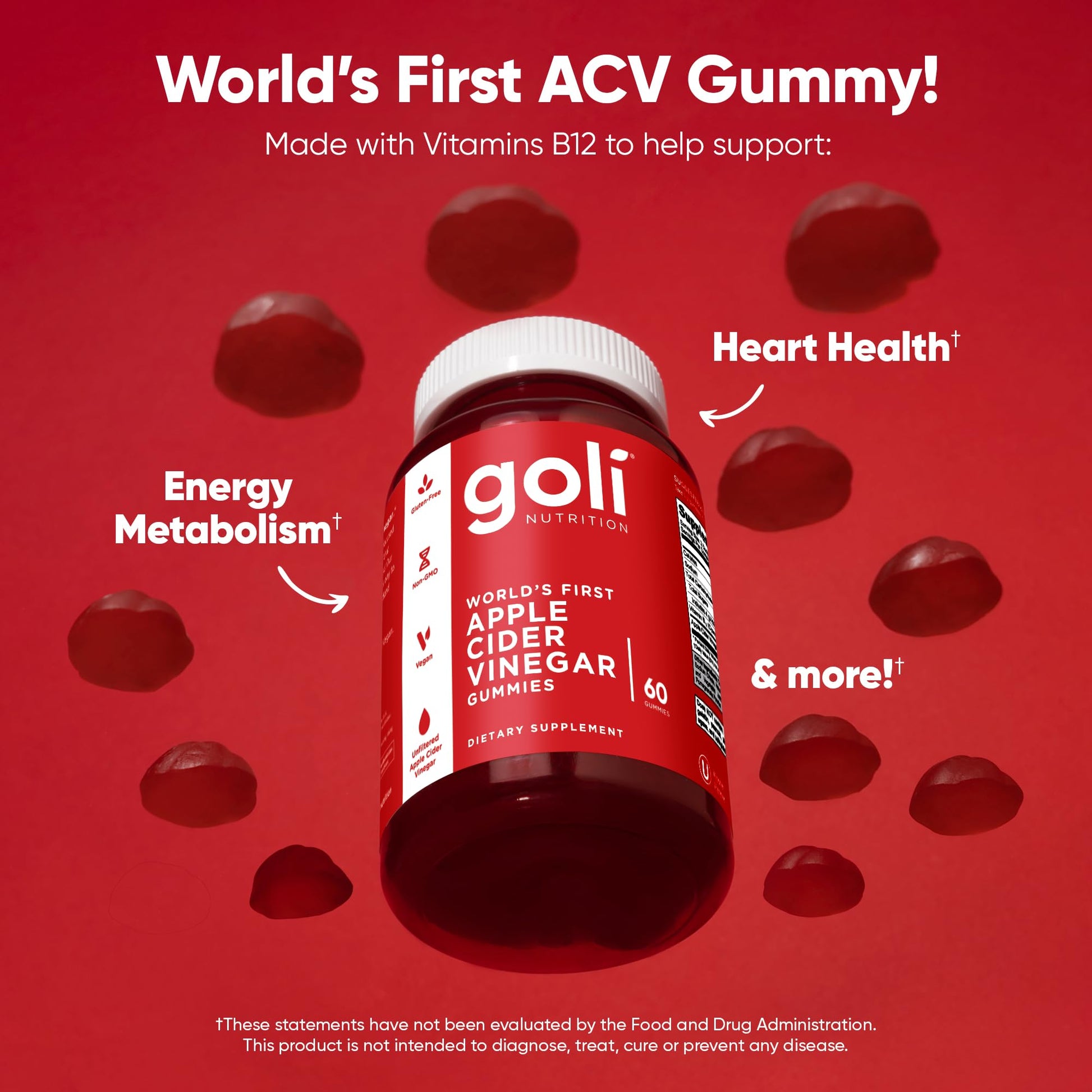Goli Apple Cider Vinegar Gummies - Worlds First ACV Gummy with Vitamin B12, Beetroot & Pomegranate - PrimeBioHealth - canada supplements