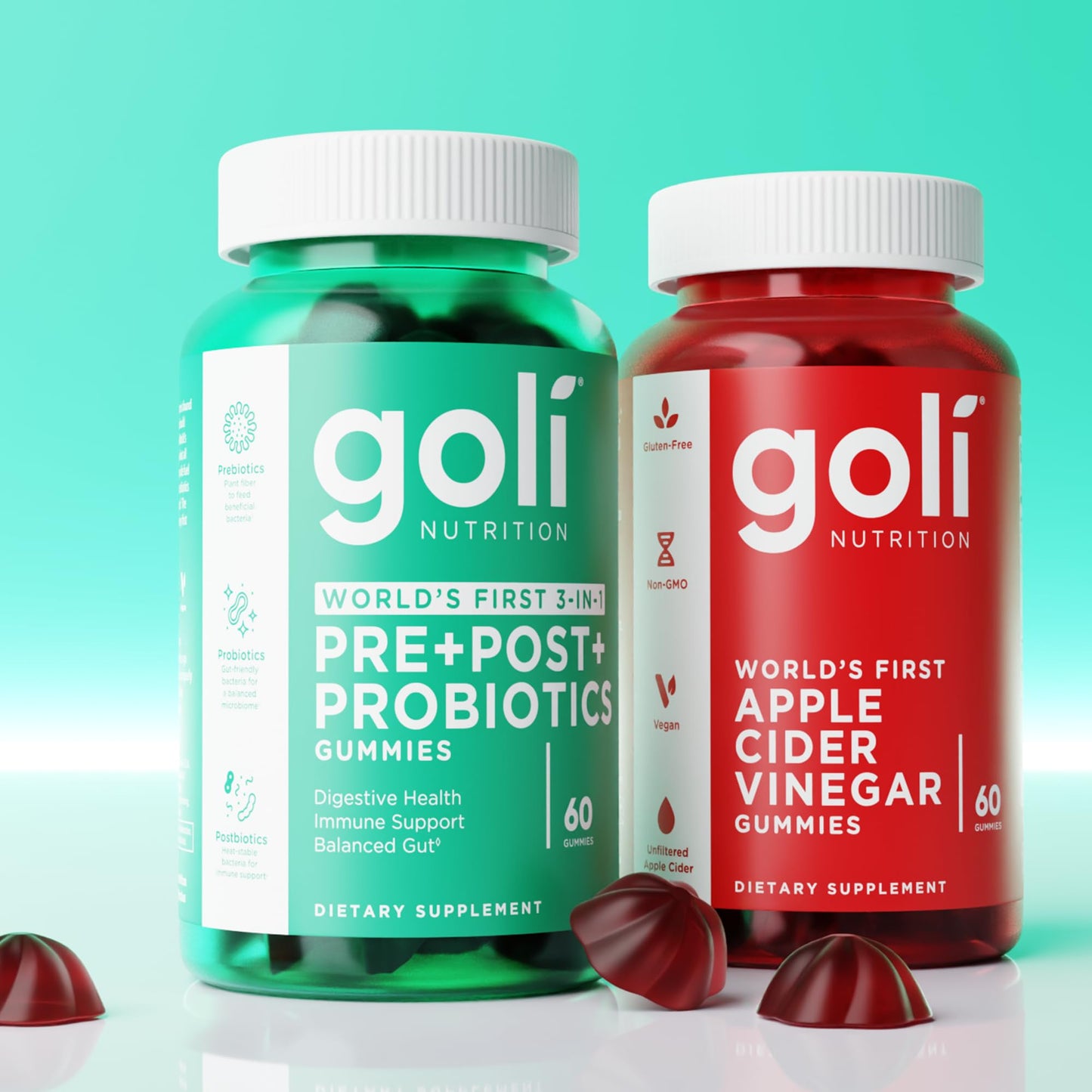 Goli Pre Pro Postbiotic Gummies - Worlds First 3-in-1 Formula with DE111 Probiotics, XOS Prebiotics, MCC1849 Postbiotics - Vegan, Non-GMO, Gluten-Free - PrimeBioHealth - canada supplements