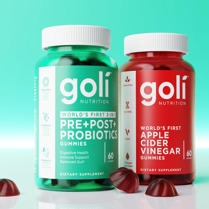 Goli Pre Pro Postbiotic Gummies - Worlds First 3-in-1 Formula with DE111 Probiotics, XOS Prebiotics, MCC1849 Postbiotics - Vegan, Non-GMO, Gluten-Free - PrimeBioHealth - canada supplements