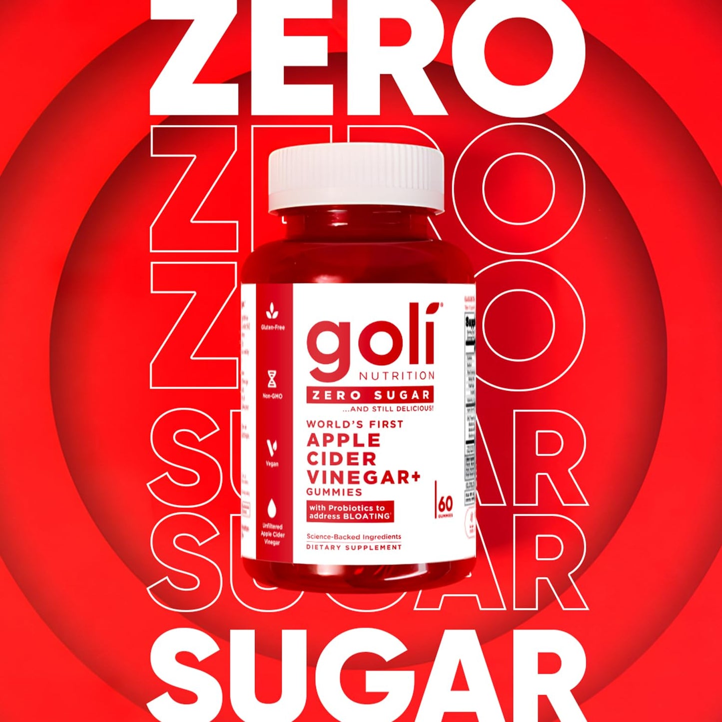 Goli Zero Sugar Apple Cider Vinegar Gummies - ACV with Vitamin B12 and Probiotics - No Sugar Alcohols - Vegan, Keto-Friendly, Gluten-Free - PrimeBioHealth - canada supplements