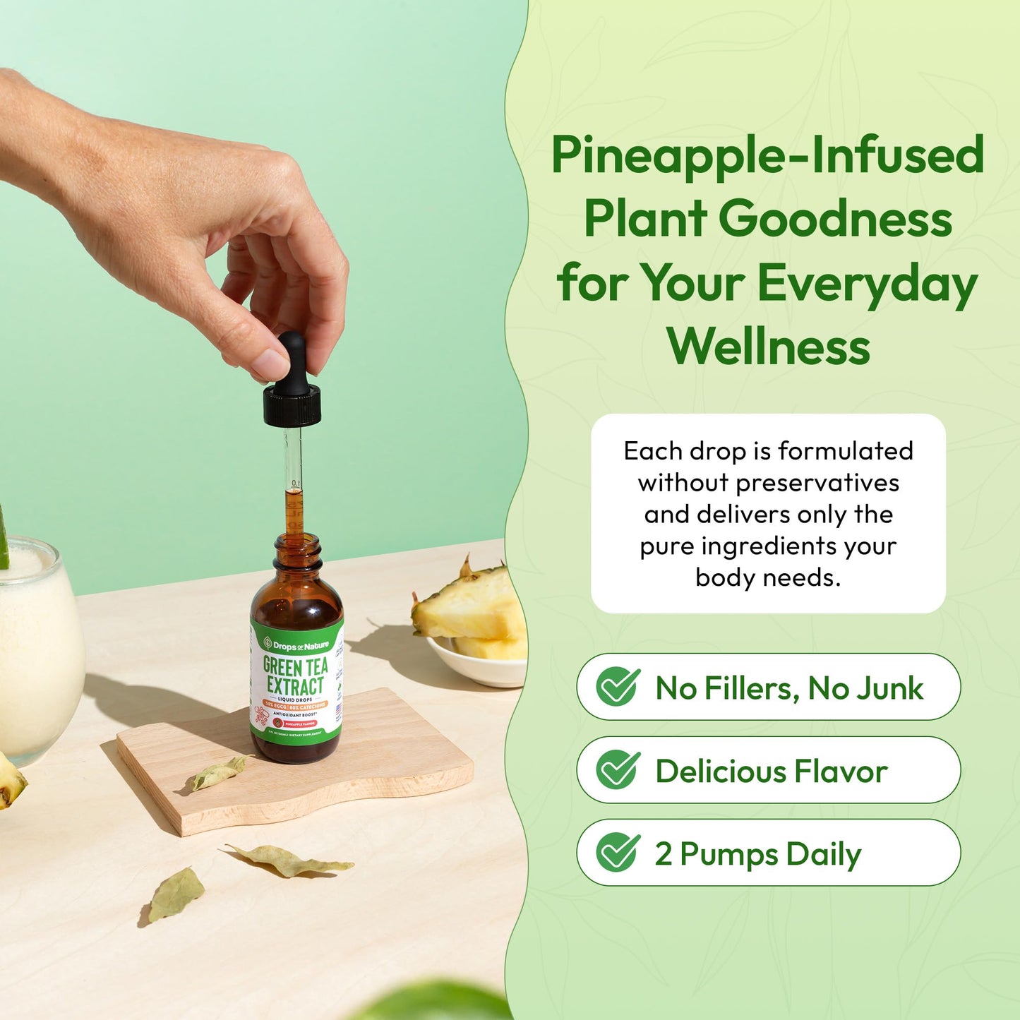 Green Tea 10:1 Extract 50% EGCG - Green Tea Liquid Drops - Vegan, 4X More Powerful Than Pills & Capsules - 2oz Antioxidant & Immune Supplement - PrimeBioHealth - canada supplements