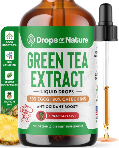 Green Tea 10:1 Extract 50% EGCG - Green Tea Liquid Drops - Vegan, 4X More Powerful Than Pills & Capsules - 2oz Antioxidant & Immune Supplement - PrimeBioHealth - canada supplements