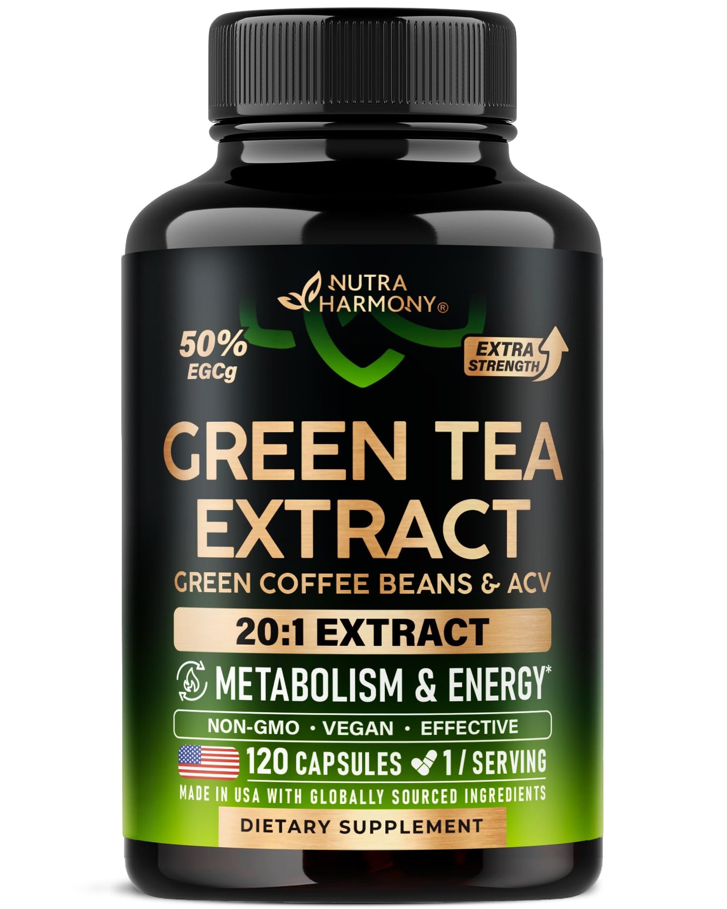Green Tea Extract - 50% EGCG, Extra Strength 20:1 Extract - Natural Green Tea Supplement + Green Coffee Beans & Apple Cider Vinegar - Energy & Metabolism Support - PrimeBioHealth - canada supplements