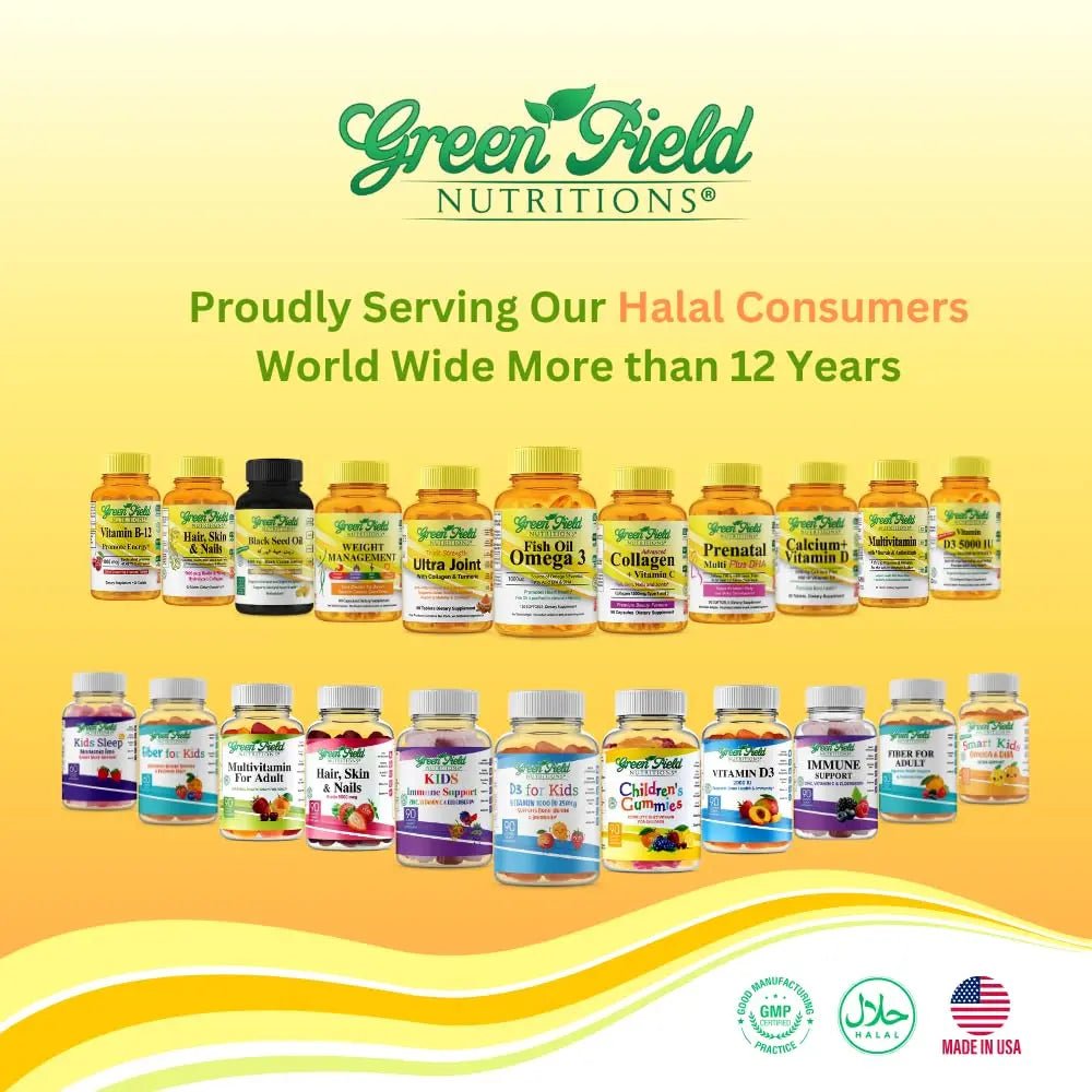 Greenfield Nutritions Halal Multivitamins for Women and Men - 60 Gelatin Free Multivitamin Tablets with 27+ Vitamin Minerals, A, B12, C, D3, Iron and Zinc - PrimeBioHealth - canada supplements
