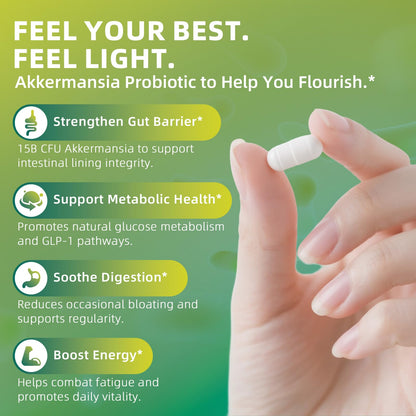 GREENPEOPLE Akkermansia Probiotics 15B CFU for Gut Function, 60CT Probiotics Supplement with Ceylon Cinnamon, Turmeric | Digestive Health & Metabolic Support - PrimeBioHealth - canada supplements