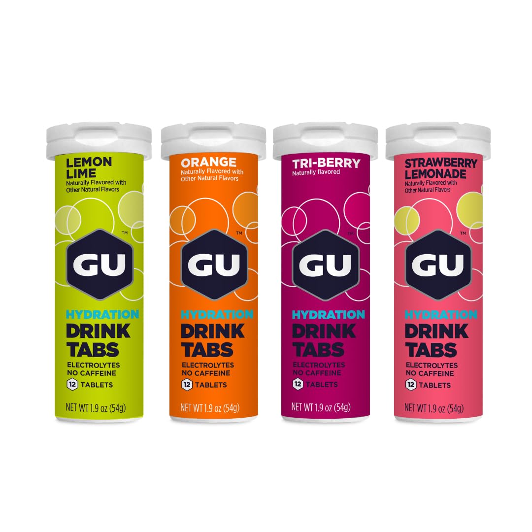GU Energy Hydration Electrolyte Drink Tablets, Enhanced Endurance Sports Drink for Running, Cycling, Triathlon, 4-Count (48 Servings), Assorted Flavors - PrimeBioHealth - canada supplements