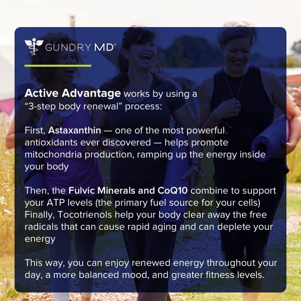 Gundry MD® Active Advantage Astaxanthin and CoQ10 Supplement to Support Energy, Strength and Metabolism, 30 Count - PrimeBioHealth - canada supplements