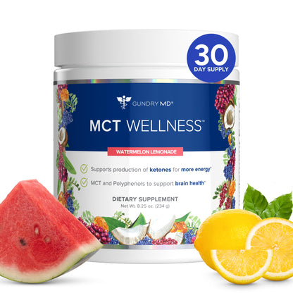 Gundry MD MCT Wellness Powder to Support Energy, Ketone Production and Brain Health, Keto Friendly, Sugar Free (30 Day Supply, Watermelon Lemonade) - PrimeBioHealth - canada supplements