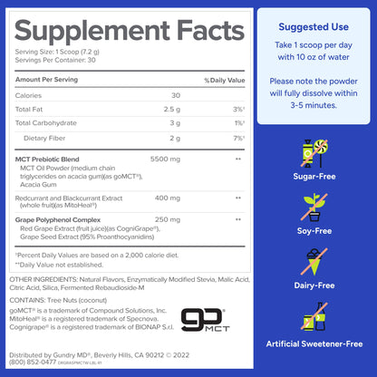 Gundry MD MCT Wellness Powder to Support Energy, Ketone Production and Brain Health, Keto Friendly, Sugar Free (30 Servings) (Raspberry Medley) - PrimeBioHealth - canada supplements