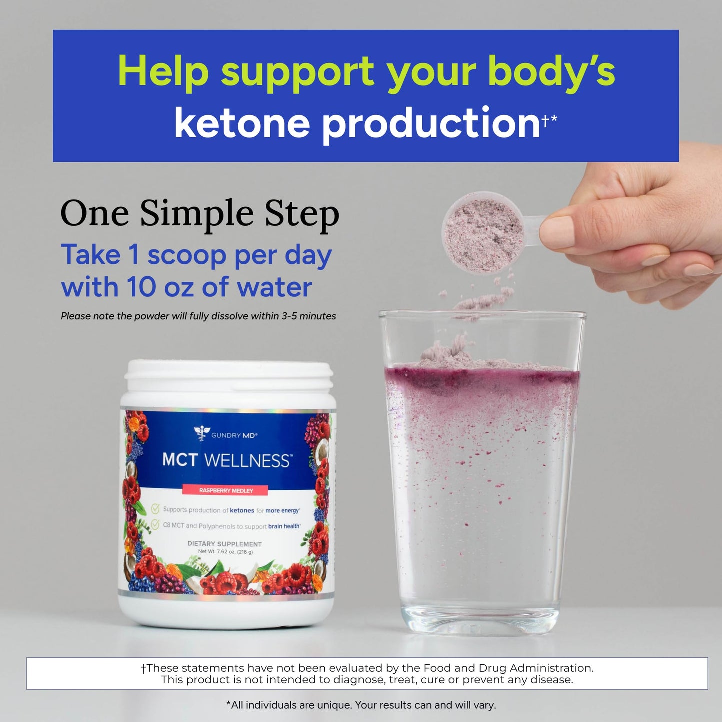 Gundry MD MCT Wellness Powder to Support Energy, Ketone Production and Brain Health, Keto Friendly, Sugar Free (30 Servings) (Raspberry Medley) - PrimeBioHealth - canada supplements