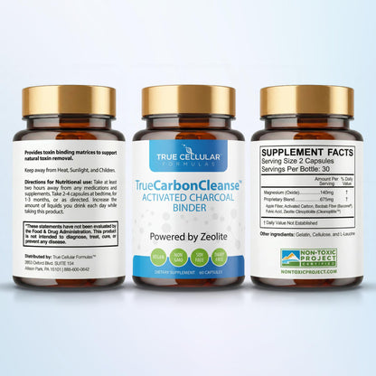 Gut Detox & Liver Cleanse - Organic Activated Charcoal Capsules with Clinoptilolite Zeolite Binder - TrueCarbonCleanse™ Carbon Supplement - 60 Bamboo Charcoal Pills - PrimeBioHealth - canada supplements