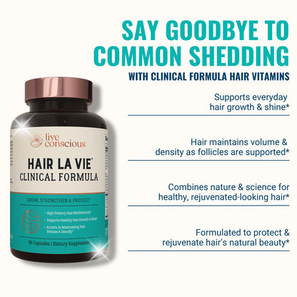 Hair La Vie Live Conscious Clinical Formula Hair Growth Vitamins for Women and Men w/Biotin, Collagen & Saw Palmetto (Pack of 1) - PrimeBioHealth - canada supplements