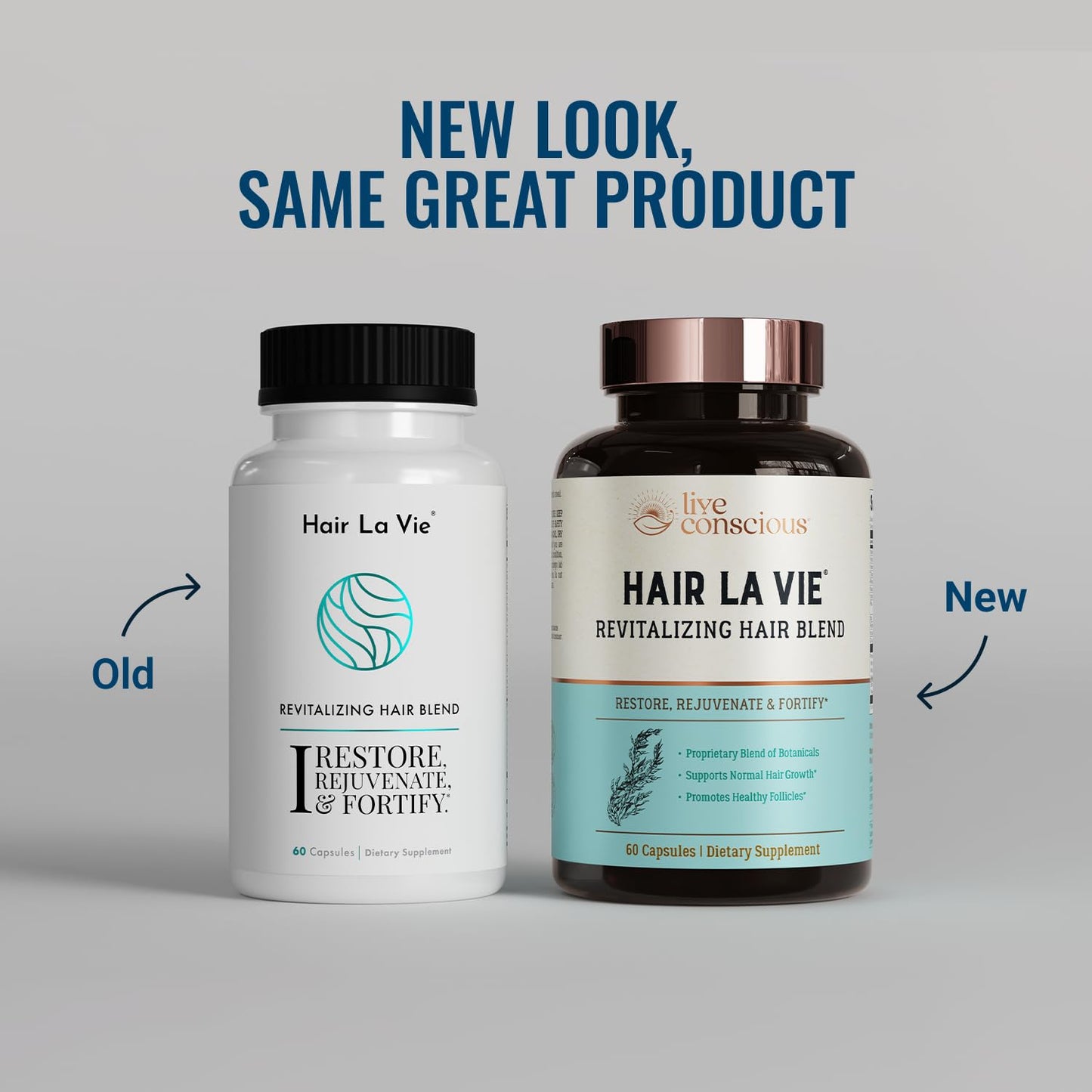 Hair La Vie Live Conscious Revitalizing Blend Hair Growth Vitamins for Women to Support Health of Hair - Supplements w/Biotin, Collagen & Saw Palmetto for Thick, Full Hair - 60 Caps - PrimeBioHealth - canada supplements