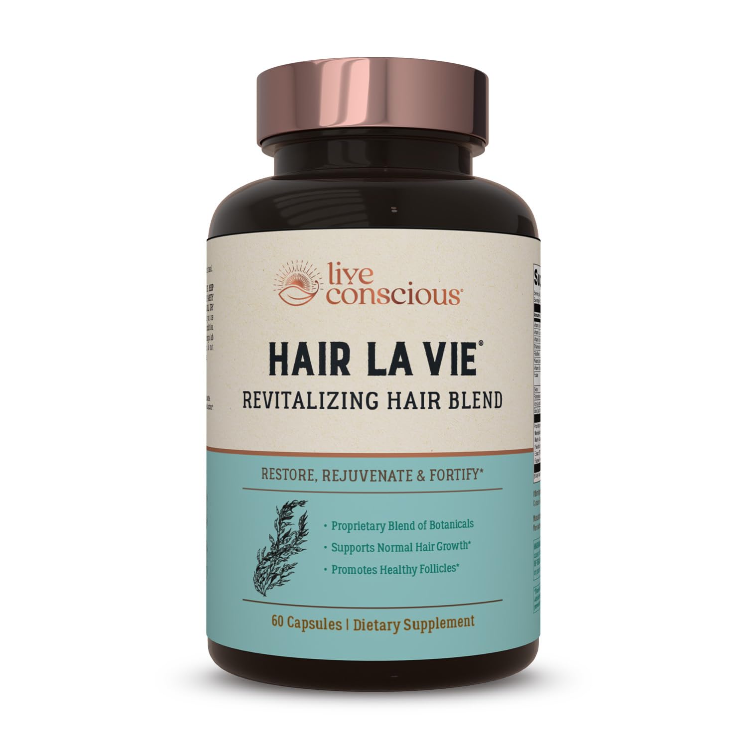 Hair La Vie Live Conscious Revitalizing Blend Hair Growth Vitamins for Women to Support Health of Hair - Supplements w/Biotin, Collagen & Saw Palmetto for Thick, Full Hair - 60 Caps - PrimeBioHealth - canada supplements