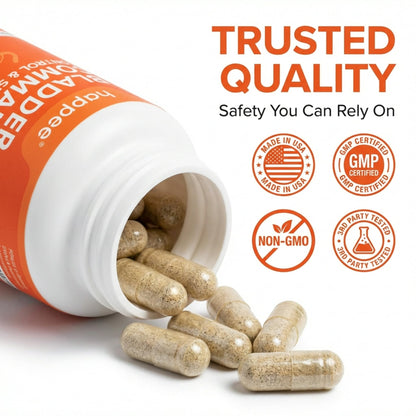 Happee Bladder Control Supplement for Women & Men - Pumpkin Seed Extract, Soy Germ, Saw Palmetto & Cranberry Blend - Bladder Support for Urinary Frequency, Leaks & Urgency - 60 Capsules - PrimeBioHealth - canada supplements