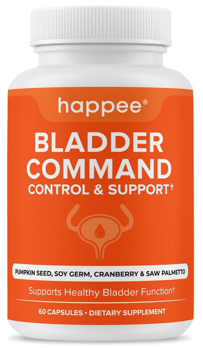 Happee Bladder Control Supplement for Women & Men - Pumpkin Seed Extract, Soy Germ, Saw Palmetto & Cranberry Blend - Bladder Support for Urinary Frequency, Leaks & Urgency - 60 Capsules - PrimeBioHealth - canada supplements