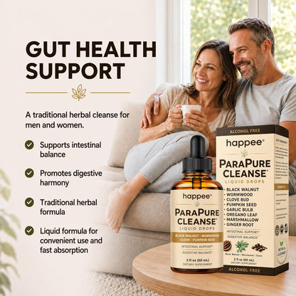 Happee ParaPure Cleanse for Humans Wormwood Black Walnut Clove 2 Fl. Oz | All-in-One Herbal Liquid Drops - Detox Support, Intestinal Guard, Gut Health & Microbiome Support, 60 Day Supply - PrimeBioHealth - canada supplements