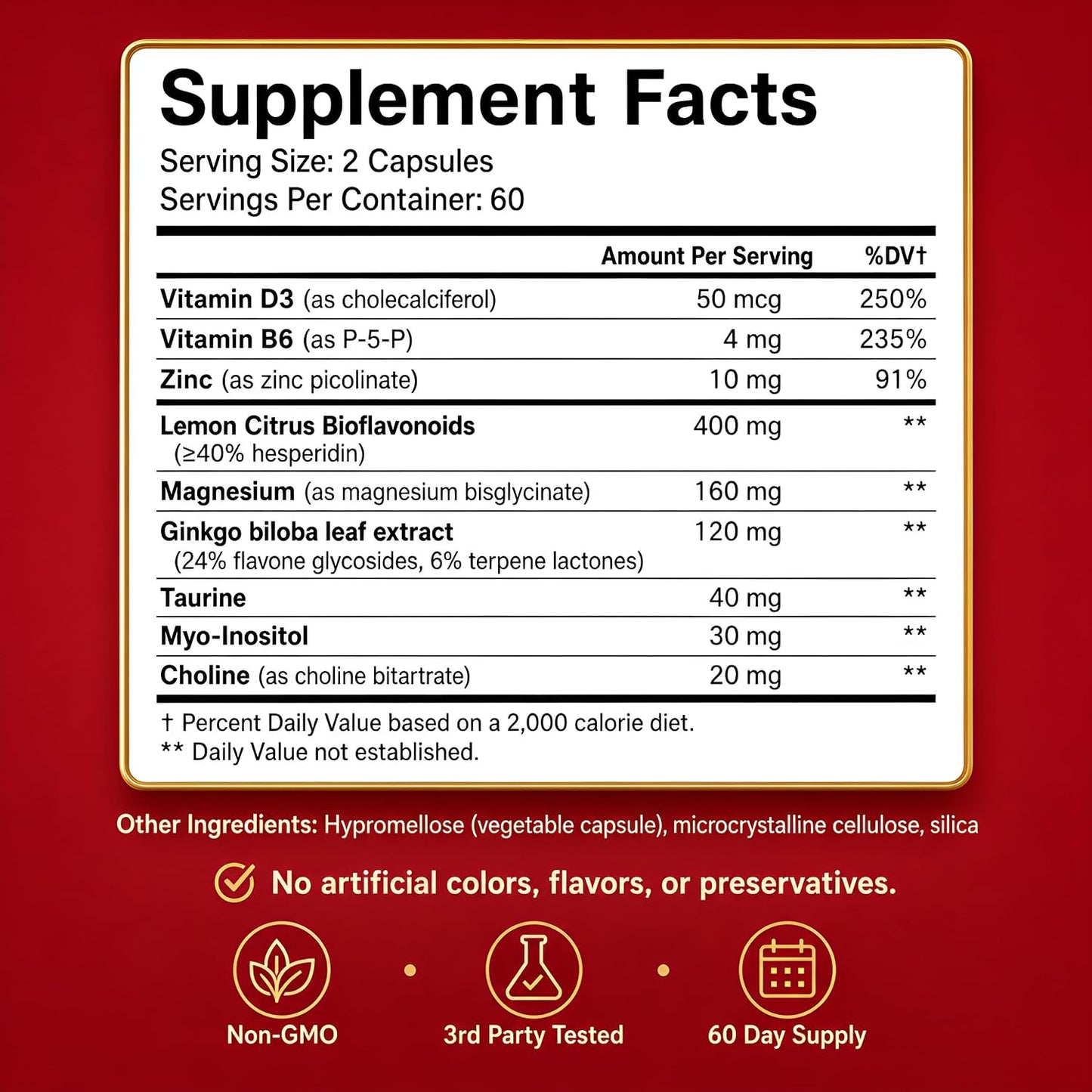 Happee Tinnitus Supplement for Ringing Ears, Bioflavonoids & Ginkgo, 120ct | Flavonoids Plus Essential Nutrient, Daily Support for Inner Ear Health & Microcirculation, NO Dyes, Clean Label - PrimeBioHealth - canada supplements