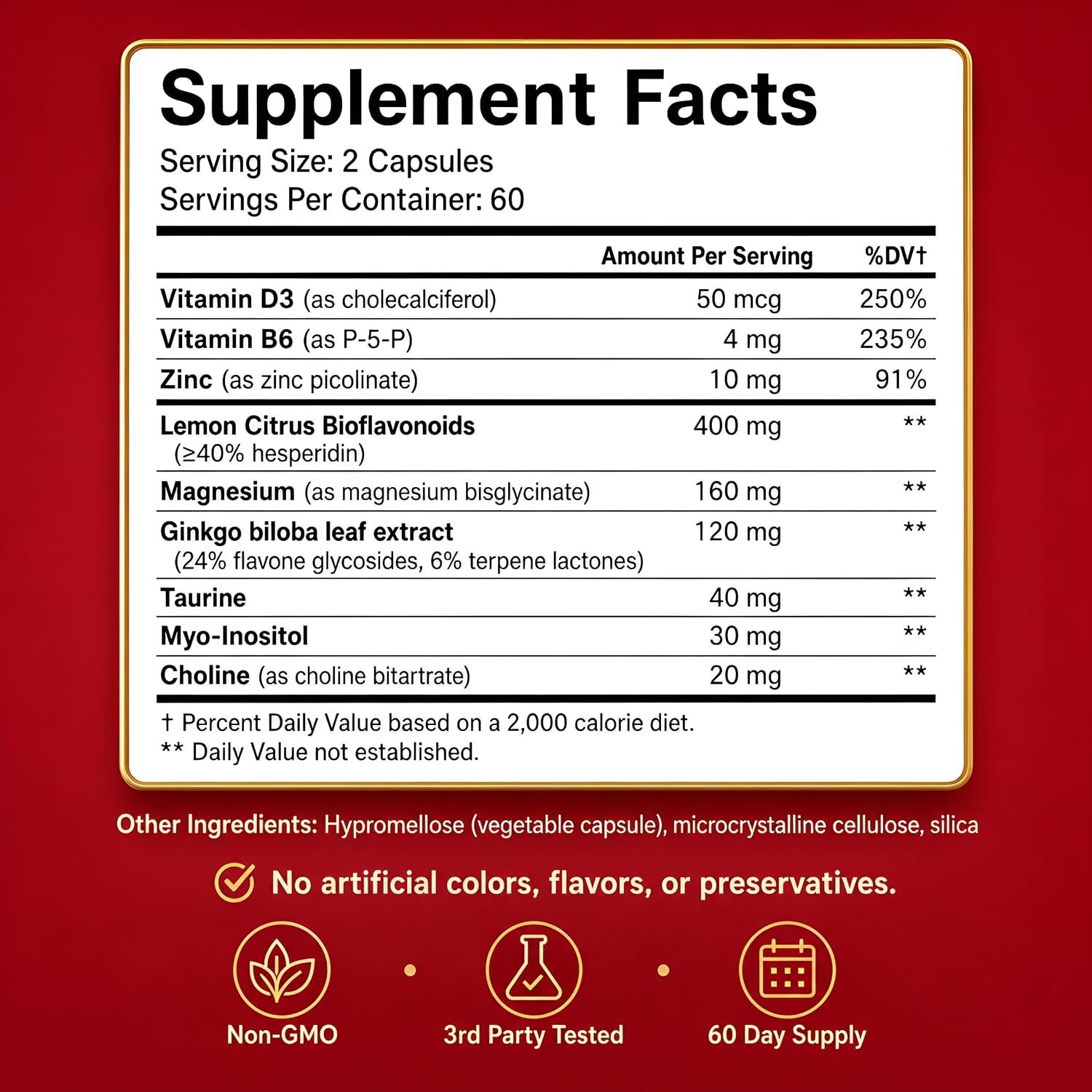 Happee Tinnitus Supplement for Ringing Ears, Bioflavonoids & Ginkgo, 120ct | Flavonoids Plus Essential Nutrient, Daily Support for Inner Ear Health & Microcirculation, NO Dyes, Clean Label - PrimeBioHealth - canada supplements