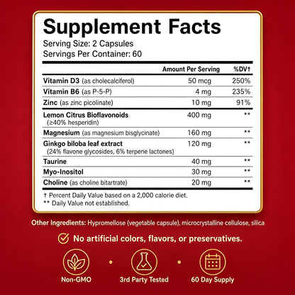 Happee Tinnitus Supplement for Ringing Ears, Bioflavonoids & Ginkgo, 120ct | Flavonoids Plus Essential Nutrient, Daily Support for Inner Ear Health & Microcirculation, NO Dyes, Clean Label - PrimeBioHealth - canada supplements