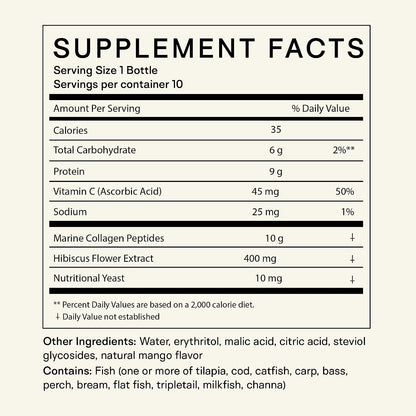 Happy Aging Marine Collagen Peptides Glow Shot 10g - Liquid Collagen for Women with Liposomal Delivery - Promotes Skin Hydration, Elasticity & Radiance - Supports Hair & Nails, 10 Shots - PrimeBioHealth - canada supplements