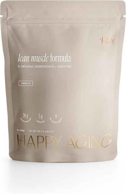 Happy Aging Vegan Protein Powder for Women, 20g Organic Pea & Pumpkin Seed Protein, 5g Creatine for Women, Monk Fruit Sweetened, Organic Cocoa & Chia, Vegan Plant Based Protein - PrimeBioHealth - canada supplements