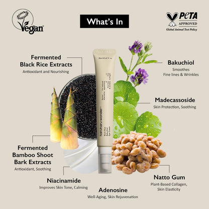 Haruharu Wonder Black Rice Bakuchiol Eye Cream 0.67 fl.oz / 20ml | Anti-Aging, Wrinkle Care, Natural Retinol Alternative - PrimeBioHealth - canada supplements