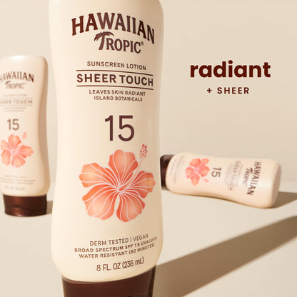 Hawaiian Tropic Sunscreen Sheer Touch Broad Spectrum Sun Care Sunscreen Lotion - SPF 15, 8 Ounce - PrimeBioHealth - canada supplements