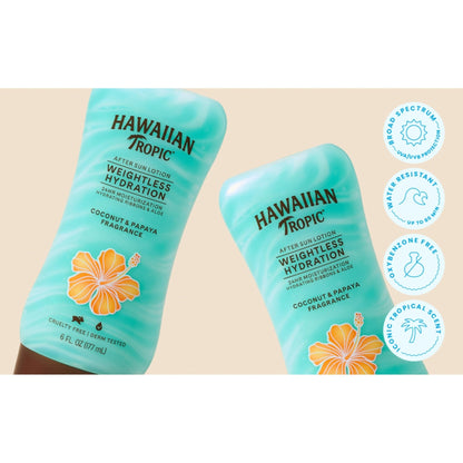 Hawaiian Tropic Weightless Hydration After Sun Lotion with Aloe, 6Fl Oz Twin Pack, Hawaiian Tropic Lotion, Moisturizing Lotion - PrimeBioHealth - canada supplements