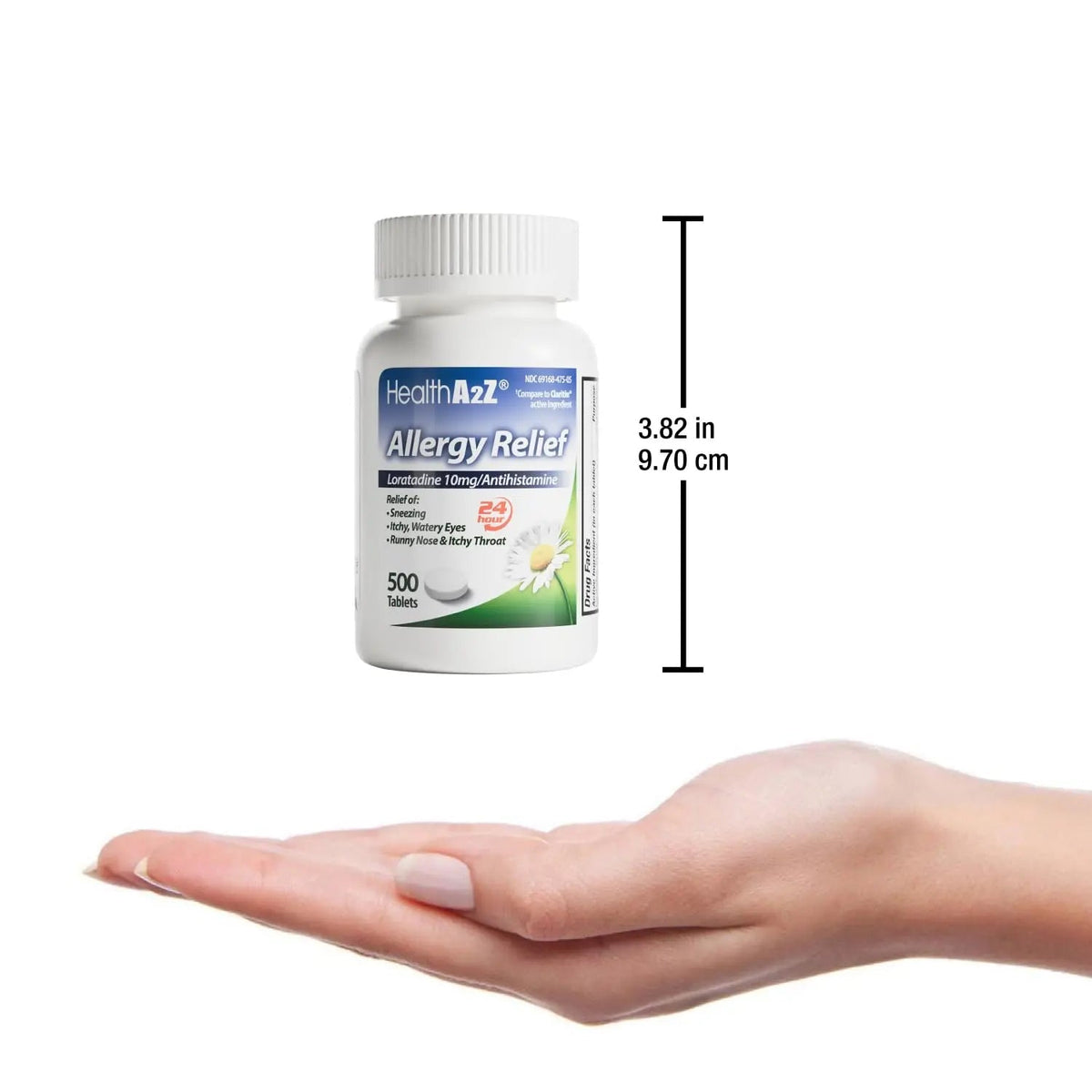 HealthA2Z® Allergy Relief | Loratadine 10mg Antihistamine | 500 Tablets | Dye Free | Relief from Itchy Throat, Sneezing, Runny Noses | 24-Hours Allergy Medicine - PrimeBioHealth - canada supplements