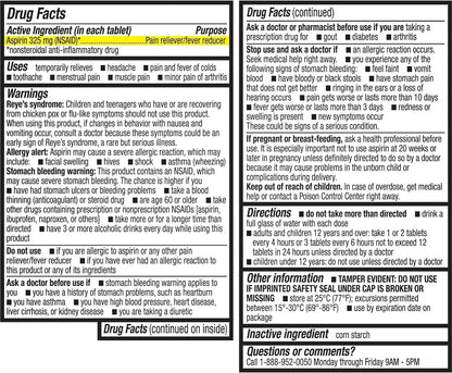 HealthA2Z® Aspirin 325mg | Uncoated Tablets |Original Strength | Pain Reliver |Fever Reducer | Compare to Bayer® Active Ingredients… (120 Counts) - PrimeBioHealth - canada supplements