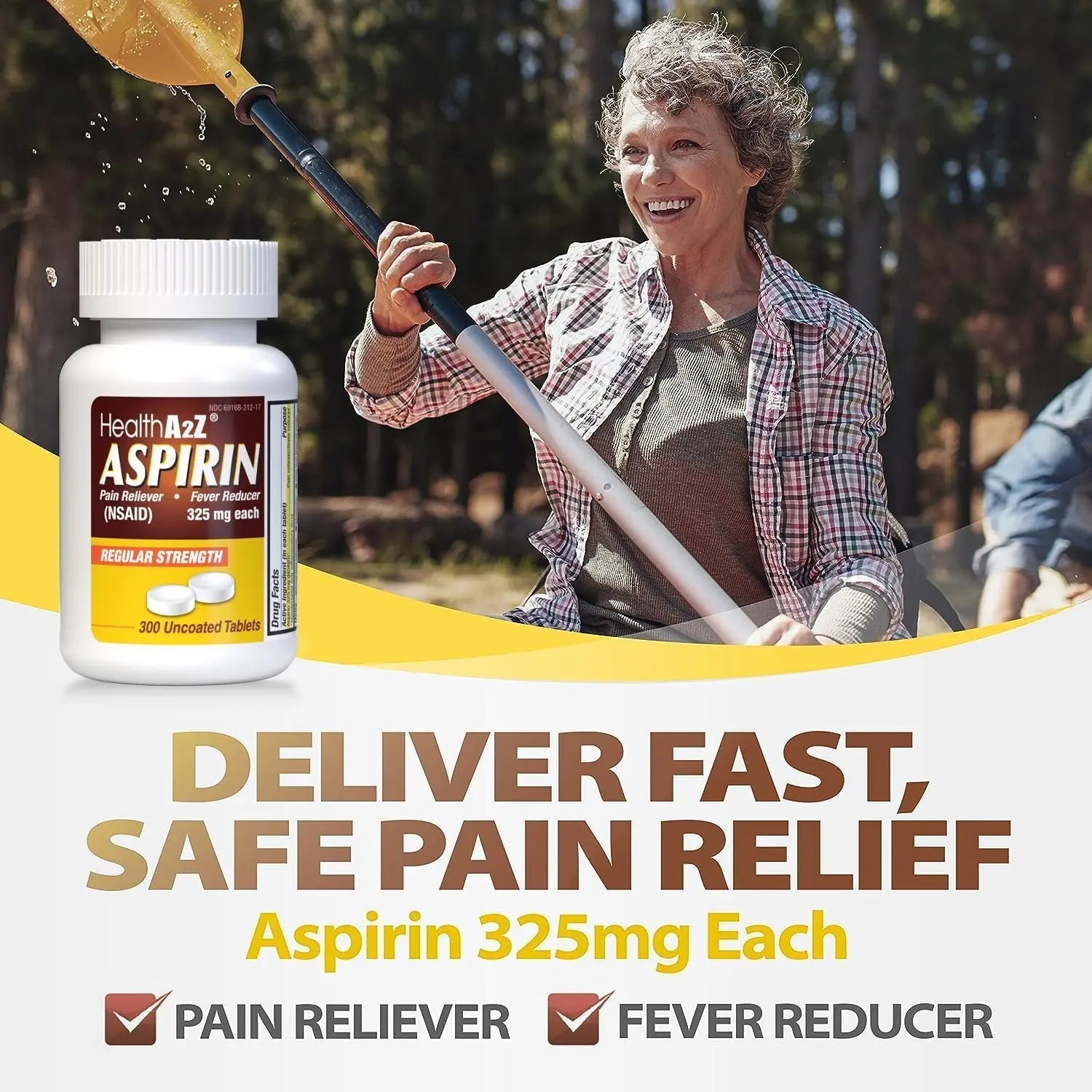 HealthA2Z® Aspirin 325mg | Uncoated Tablets |Original Strength | Pain Reliver | Fever Reducer | Compare to Bayer® Active Ingredients… (300 Counts) - PrimeBioHealth - canada supplements