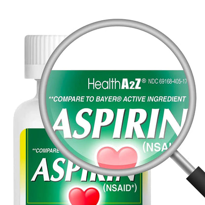 HealthA2Z® Aspirin 81 mg | Low Strength | Enteric Coated | Pain Relief | Reduces Minor Aches Muscle Pain & Cramps | Fever Reducer | Reduces Headache (365 Counts) - PrimeBioHealth - canada supplements