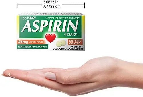 HealthA2Z Aspirin 81mg Low Strength | Enteric Coated | 24 Packs of 40 Counts (960 Tablets Total) | Value Package - PrimeBioHealth - canada supplements