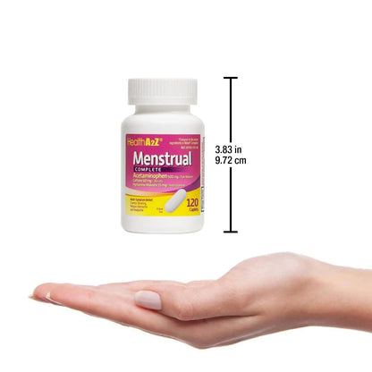 HealthA2Z® Menstrual Complete Pain Relief Tablets | Relieves Cramps, Bloating, Fatigue, Backache & Headache (120 Counts) (Pack of 2) - PrimeBioHealth - canada supplements