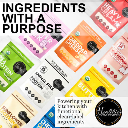 Healthier Comforts Animal-Free Egg White Protein Powder | Make Vegan Egg Omelets, Angel Food Cake, Meringue, Protein Shakes | Whips and Binds Just Like Traditional Egg Whites (8 oz) - PrimeBioHealth - canada supplements